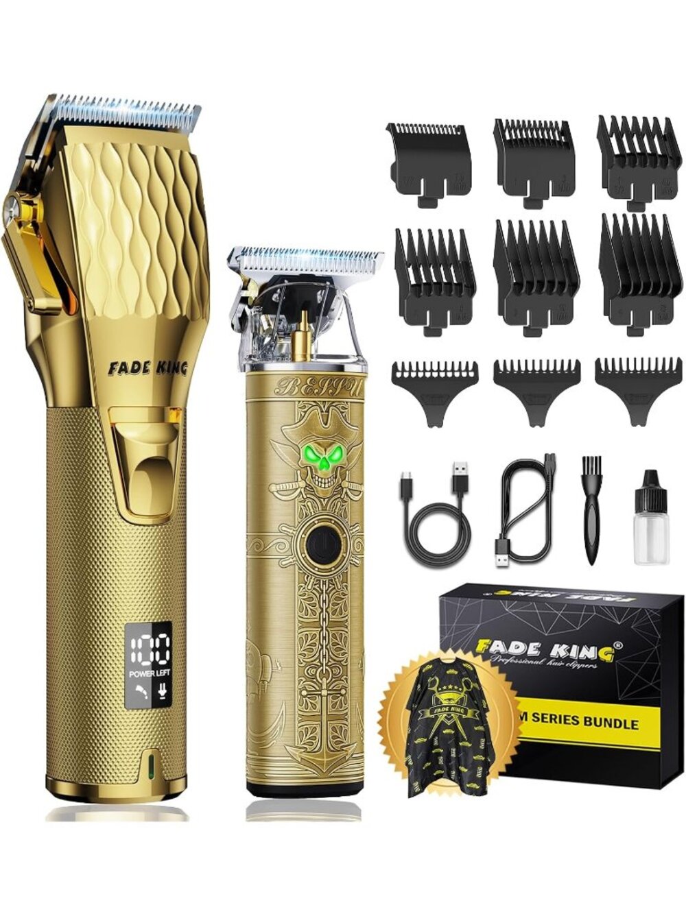 New Professional Hair Clippers for Men, Cordless Clipper & Trimmer Kit